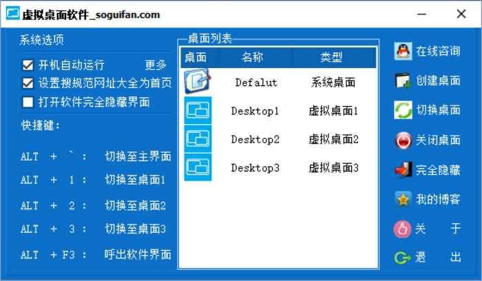 虚拟桌面多开软件(Virtual Desktop) 2.01汉化版