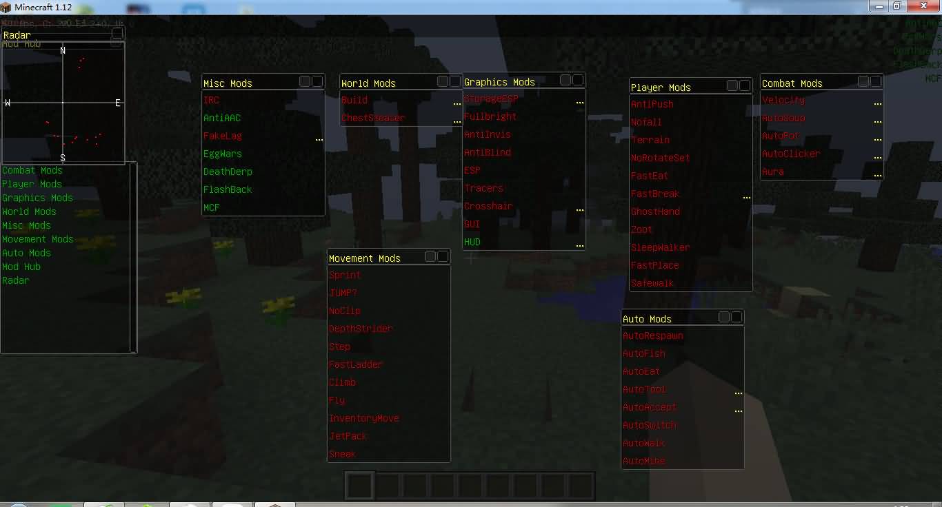 Minecraft WeepCraft作弊Hacked Client for 1.12.2 