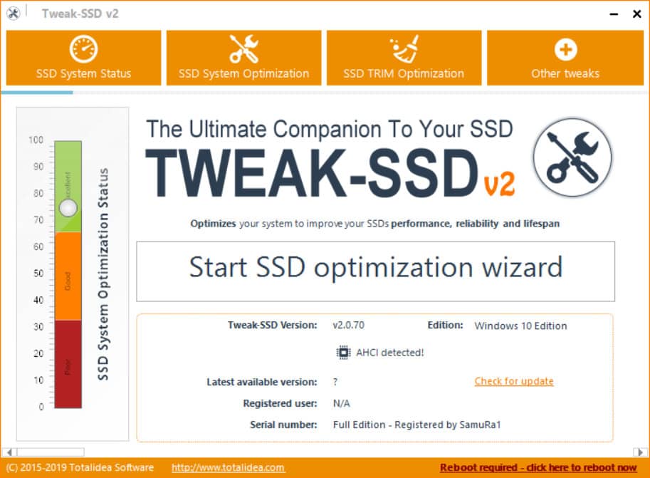 Tweak-SSD 2.0.70 一款实用的SSD固态硬盘优化软件