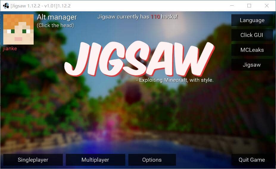 我的世界Jigsaw （1.12.2）作弊客服端 Minecraft Jigsaw Hacker